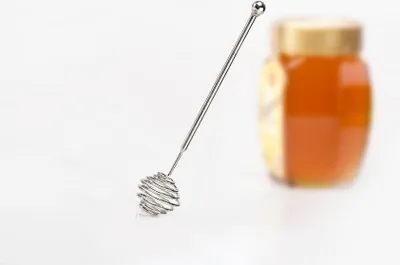 Image de GSD 44016 Serveuse à miel en acier inoxydable, 15 cm, argent (1 pièce)