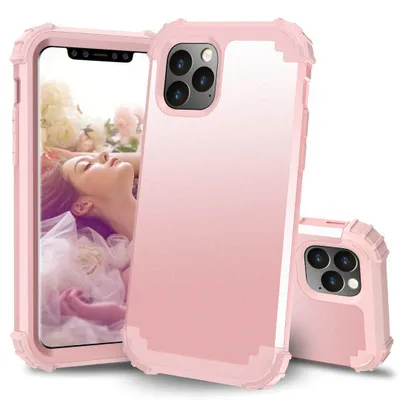 Obrázek produktu pro iPhone 11 Pro Pouzdro, 3 v 1 Hybridní Pevný PC TPU Silikon, Odolné proti nárazům Ochranné pouzdro pro iPhone 11 Pro Růžové zlato