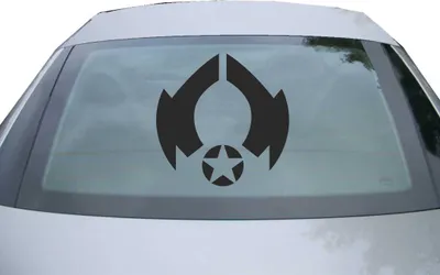 Produktbild von Indigos UG - Aufkleber Heckscheibe & Motorklappe DE7112 - schwarz - 600x600 mm - Alte Republik - Auto Scheiben Fenster Heckklappe Tuning Racing JDM - Die cut