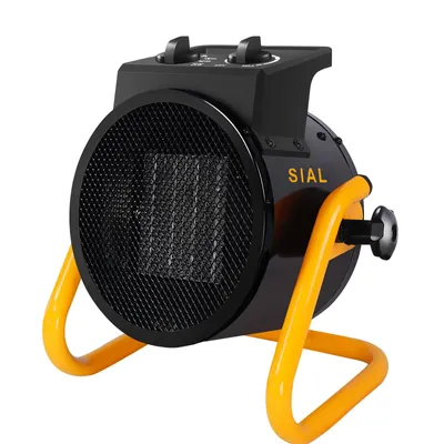Immagine prodotto di SIAL Riscaldatore elettrico da cantiere ad aria calda 2000W - riscaldatore in ceramica, 15 m², con termostato, nero - garage, cantina, officina