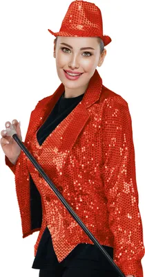 Produktbild von Pailletten Frack Damen - Rot S