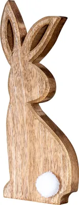 Produktbild von Hase H25cm Mangoholz Holz Osterhase Osterdeko Dekoaufsteller Deko Figur Frühling