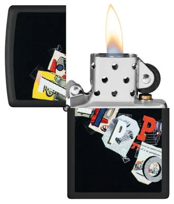Produktbild von Zippo Sturmfeuerzeug - Letters Black Matte Nachfüllbar Windfest