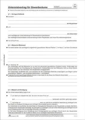 Produktbild von RNK Untermietvertrag DIN A4 4Bl für Gewerberäume