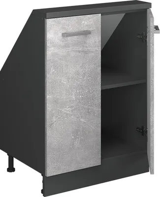 Obrázek produktu pro Kuchyňská skříňka pod šikmou střechu Vicco R-Line Beton 60 cm se 2 dvířky, Model 58251