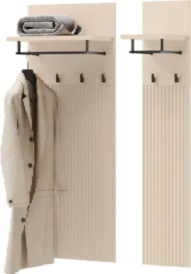 Produktbild von YOURHOUSE24 Kleiderhaken Garderobenpaneel TREND TG-06 mit Ablage, Sandbeige
