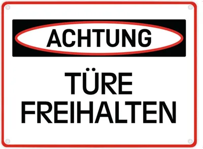 Produktbild von Türe freihalten Warn- und Hinweisschild im modernen Design Warnschild Hinweis
