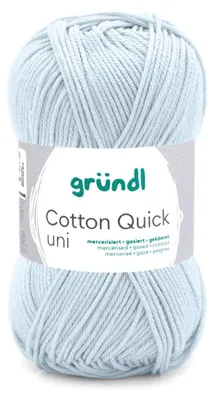 Produktbild von Gründl Baumwolle quick uni,50g.100%Baumwolle,mercerisiert,Häkel- u. Strickgarn,50g / 125 m,NS 3-4 162 blassblau