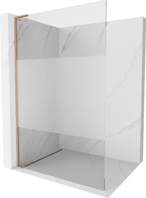 Image de Mexen Kioto L Paroi de douche à l'italienne 120 x 200 cm, transparent/milieux, cuivre brossé - 800-120-103-65-35