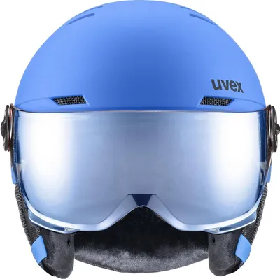 Produktbild von Uvex Skihelm Helmschutz Kinder Rocket jr Visor Schutz Blue matt 51 bis 55 cm