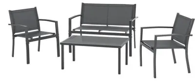 Produktbild von Gartenmöbel Set, Stahlrahmen, 4 Personen, Grau