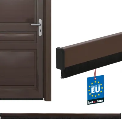 Produktbild von KOTARBAU® Bürstendichtung 1 m Absenkdichtung für Türen Automatisch Türdichtung 18 mm Zugluftstopper für Türen Türbürstendichtung Insektenschutz Tür Windschutz PVC Braun