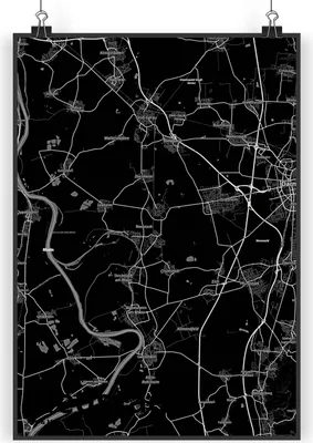 Produktbild von Mr. & Mrs. Panda Bild Riedstadt DIN A4 - Geschenk, Plakat, wanddeko, Stadt Dorf Karte Landkarte Map Stadtplan, Wandbild, drucke, Kunstdruck