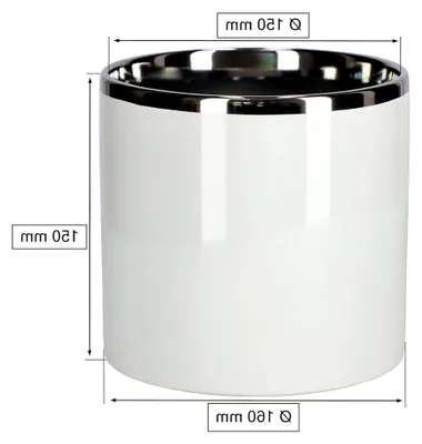 Produktbild von ® Keramik-Blumentopf Zylinder Weiß Silber ⌀ 160 mm Pflanztopf