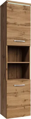 Image de Armoire de rangement Paso Hauteur 160 cm Chene - Meuble de rangement haut placard armoire colonne