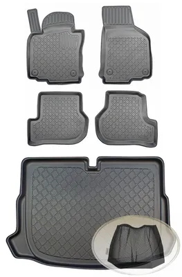 Produktbild von SET Kofferraumwanne Gummifußmatten für VW Volkswagen Scirocco R 3 Coupé Coupe Schrägheck Hatchback 3-türer 2009-2017