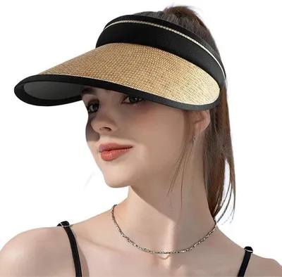 Produktbild von Unyqoos® faltbarer Damen-Strohhut mit UV-Schutz, leichter Sommerhut aus Stroh, atmungsaktiv, elastische Passform 55–58 cm – ideal für Strand & Outdoor