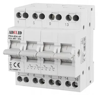 Obrázek produktu pro Adelid PSA-63A-4P Přepínač sítí 63A, 1-0-2, 4P