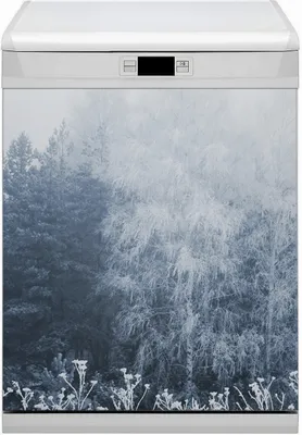 Produktbild von Magnet Folie für Geschirrspüler Küche Magnetmatte 60x80 cm  Dekor Geschirrspüle  - Winterbäume