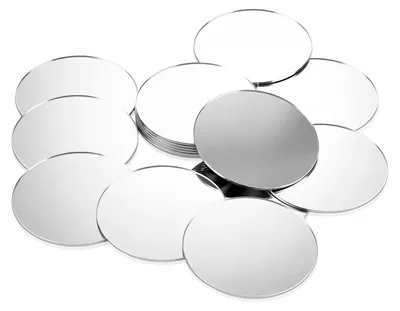 20 Acryl-Spiegelaufkleber, 5 cm rund, selbstklebend für DIY
