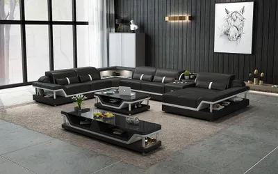 Produktbild von Designer Wohnlandschaft U-Form Couch Ecksofa Polster Garnitur Eckgarnitur Sofa