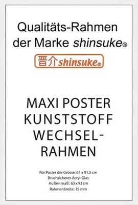 Produktbild von Rahmen Maxi 61x91,5 cm - Wechselrahmen - 15mm Kunststoff weiss
