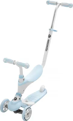 Produktbild von 5-in-1 Kinderroller mit Schiebefunktion und Gummirädern, blau