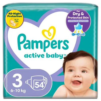 Immagine prodotto di Pampers Active Baby 3, 54 plenek, 6kg-10kg