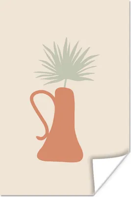 Produktbild von MuchoWow® Poster Pastell - Vase - Pflanze 80x120 cm - Papierdruck