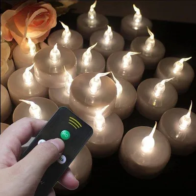 Image de Guirlande lumineuse LED avec flammes vacillantes - Télécommande - Minuterie - Torches réalistes - Décoration d'extérieur - 12 pièces