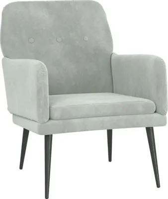 Image de vidaXL Fauteuil gris clair 62x79x79 cm velours