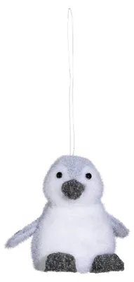 Productafbeelding van Pinguïn kerstboomornament, 11 cm, met zilverglitters - universele maat
