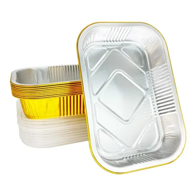 Produktbild von Einweg Verpackungsbox aus Alufolie,Ideal für Takeaway, Heißluftfritteuse und BBQ, lebensmittelecht und stabil