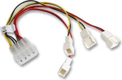 Produktbild von Akasa AK-CB001, Molex (4-pin), 4 x Molex (3-pin), 0,15 m, Mehrfarbig