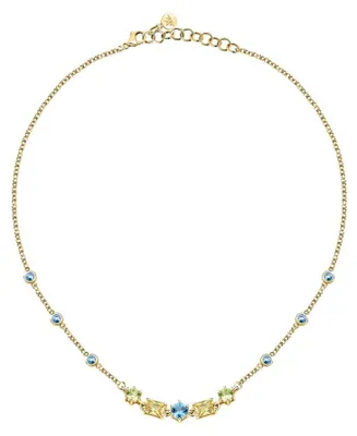 Immagine prodotto di Elegante collana placcata oro con zirconi colorati SAVY05