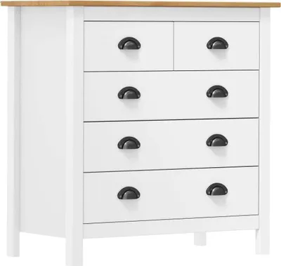 Produktbild von Sideboard Hill Weiß 79x40x80 cm Massivholz Kiefer