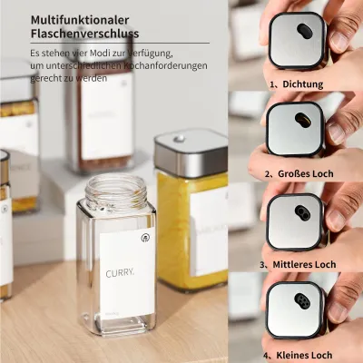Produktbild von Kräuterdosen quadratisch, 120 ml, Edelstahl, mit Streueinsatz, für die Küche
