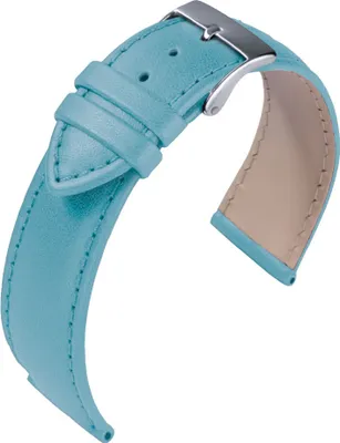 Produktbild von Eulit Taurus > Uhrenarmband Kalbsleder blau hautfreundlich gepolstert, Stegbreite:22mm, Schließe:Silbern