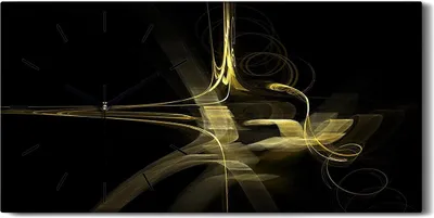 Produktbild von Dekor Leinwand Uhr Wandbilder Kunstdruck 60x30 digitales fraktales Kunst - schwarze Hände