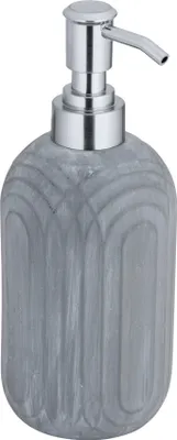 Zdjęcie produktu dla WENKO Ceramiczny dozownik mydła, model Iseo, kolor szary, z teksturowaną powierzchnią