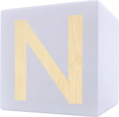 Obrázok produktu pre Drevená kocka s písmenami, 5 x 5 cm, biela, písmeno N
