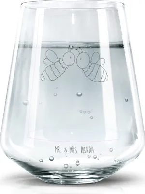 Produktbild von Mr. & Mrs. Panda Becherglas Biene Liebe - Transparent - Geschenk, Trinkglas, Limonadenglas, Wasserglas, Glas, Tumbler