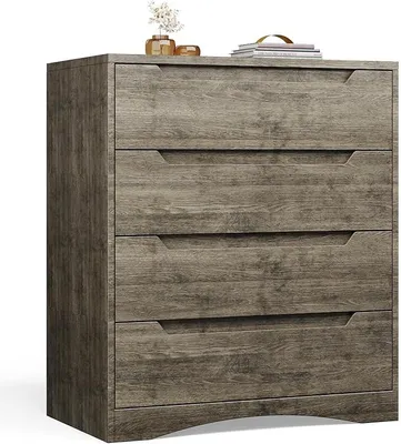 Produktbild von Kommode, 4-Schubladen-Kommode fürs Schlafzimmer, Sideboard-Schubladenschrank, Weißer Schubladenschrank für Wohnzimmer, Büro, Schlafzimmer, 71 x 41 x 82 cm