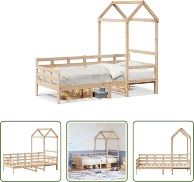 Imagen del producto de La cama con dosel "Living Store" de 80x200 cm, fabricada en madera maciza de pino