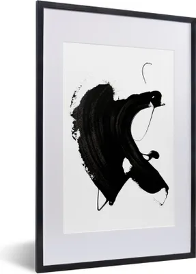 Produktbild von MuchoWow® Gerahmtes Poster Schwarz - Farbe - Design 40x60 cm - Poster mit Schwarzem Bilderrahmen Wandposter Rahmen Foto Bilder - Poster in Rahmen