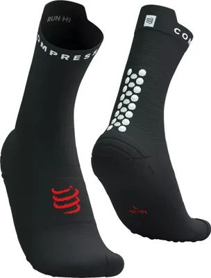 Zdjęcie produktu dla COMPRESSPORT Klasyczne skarpetki kolarskie - PRO RACING V4.0 RUN HIGH - Black/White 35-38