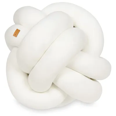 Image de Coussin décoratif avec boucles de couleur crème