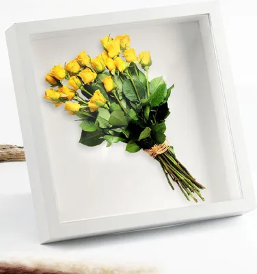 Produktbild von 3D-Blumen-Objektframe 20x20 cm - 45 cm Schattenbox - DIY - Weiss