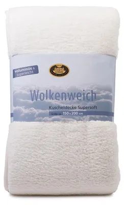 Produktbild von Gözze Schaffellimitat-Decke Wolkenweich, traumhaft weiche Kuscheldecke, 150x200 cm, wollweiß