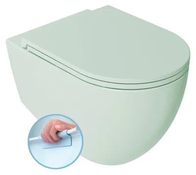 Immagine prodotto di Water WC sospeso, senza brida, 36,5x53 cm, verde menta